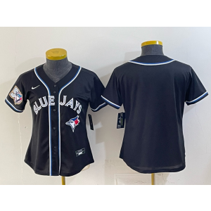 Toronto Blue Jays Blank Black 50th Anniversary Cool Base Women Jersey