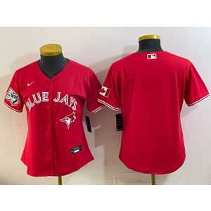 Toronto Blue Jays Blank Red 50th Anniversary Women Jersey Toronto Blue Jays Blank Red 50th Anniversary Women Jersey