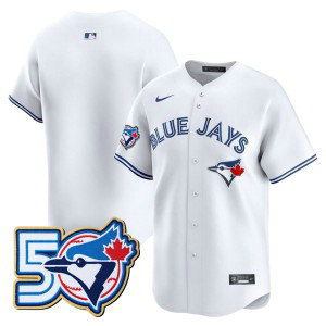 Toronto Blue Jays Blank White 50th Anniversary Cool Base Men Jersey