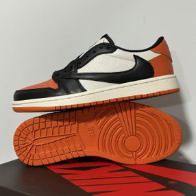 Travis Scott x Nike Air Jordan 1 Black Orange Shoes