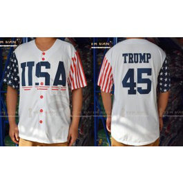 USA 45 Donald Trump White 2016 Commemorative Edition Baseball Jersey USA 45 Donald Trump White 2016 Commemorative Edition Baseball Jersey
