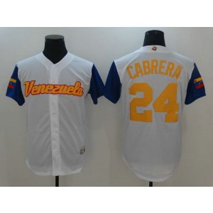Venezuela Baseball 24 Miguel Cabrera White 2017 World Baseball Classic Jersey