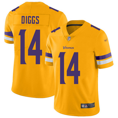 Vikings #14 Stefon Diggs Gold Men's Stitched Football Limited Inverted Legend Jersey Vikings #14 Stefon Diggs Gold Men's Stitched Football Limited Inverted Legend Jersey