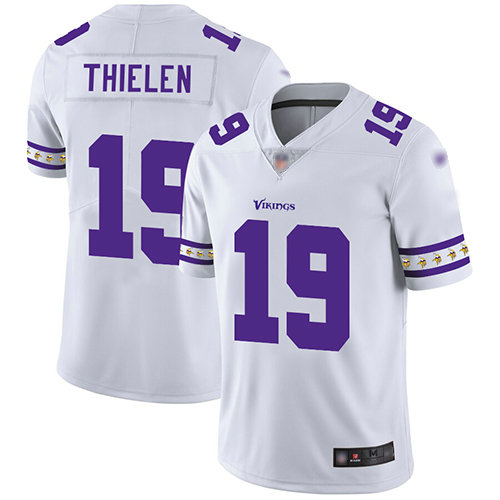 Vikings #19 Adam Thielen White Men's Stitched Football Limited Team Logo Fashion Jersey Vikings #19 Adam Thielen White Men's Stitched Football Limited Team Logo Fashion Jersey