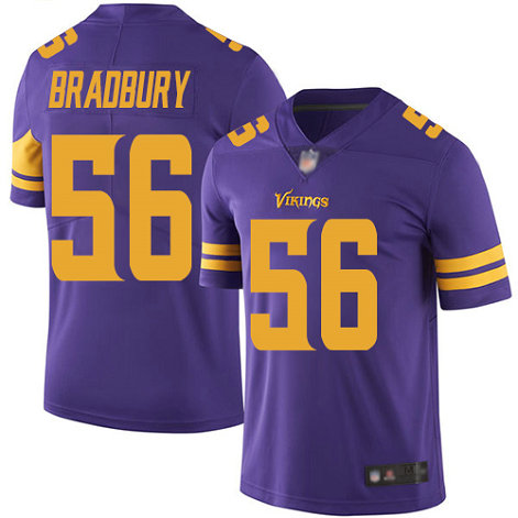 Vikings #56 Garrett Bradbury Purple Men's Stitched Football Limited Rush Jersey Vikings #56 Garrett Bradbury Purple Men's Stitched Football Limited Rush Jersey