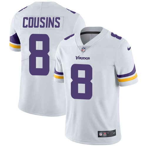 Vikings #8 Kirk Cousins White Men's Stitched Football Vapor Untouchable Limited Jersey