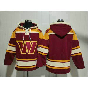 Washington Commanders Blank Burgundy Ageless Must-Have Lace-Up Pullover Hoodie