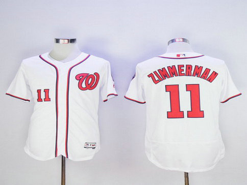 Washington Nationals #11 Ryan Zimmerman White Home 2016 Flexbase Majestic Baseball Jersey