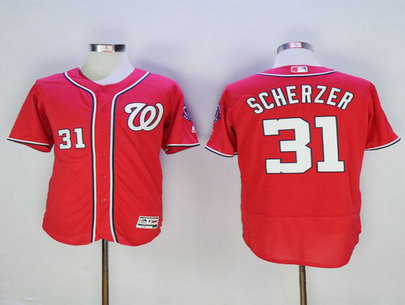Washington Nationals #31 Max Scherzer Red 2016 Flexbase Majestic Baseball Jersey