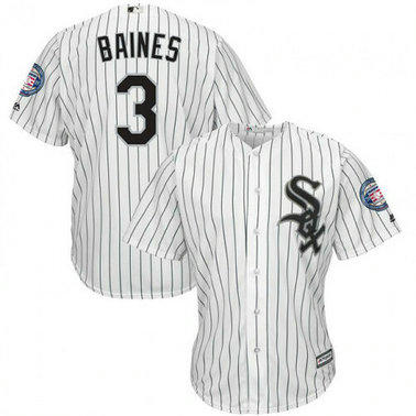 White Sox 3 Harold Baines White 2019 Hall Of Fame Induction Patch Cool Base Jersey White Sox 3 Harold Baines White 2019 Hall Of Fame Induction Patch Cool Base Jersey