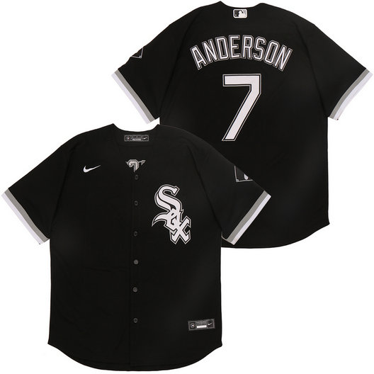White Sox 7 Tim Anderson Black 2020 Nike Cool Base Jersey White Sox 7 Tim Anderson Black 2020 Nike Cool Base Jersey