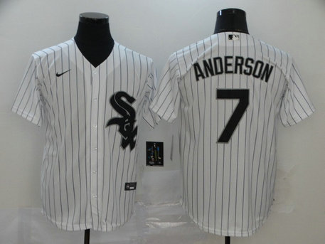 White Sox 7 Tim Anderson White 2020 Nike Cool Base Jersey White Sox 7 Tim Anderson White 2020 Nike Cool Base Jersey