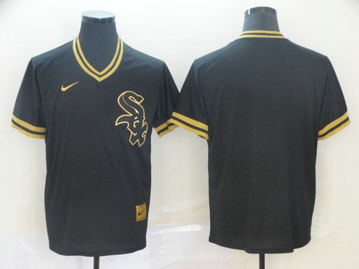 White Sox Blank Black Gold Nike Cooperstown Collection Legend V Neck Jersey White Sox Blank Black Gold Nike Cooperstown Collection Legend V Neck Jersey