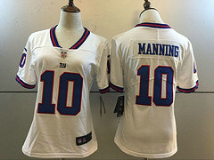 Woman Nike Giants #10 Eli Manning White Stitched NFL Limited Rush Jersey Woman Nike Giants #10 Eli Manning White Stitched NFL Limited Rush Jersey