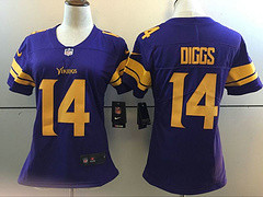 Woman Nike Vikings 14 Stefon Diggs Purple Color Rush Stitched Limited Jersey Woman Nike Vikings 14 Stefon Diggs Purple Color Rush Stitched Limited Jersey