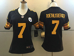 Woman Steelers #7 Roethlisberger Color Rush Limited Black Stitched Jersey Woman Steelers #7 Roethlisberger Color Rush Limited Black Stitched Jersey