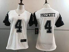 Women's Dallas Cowboys #4 Dak Prescott White Color Rush Limited Jersey Women's Dallas Cowboys #4 Dak Prescott White Color Rush Limited Jersey