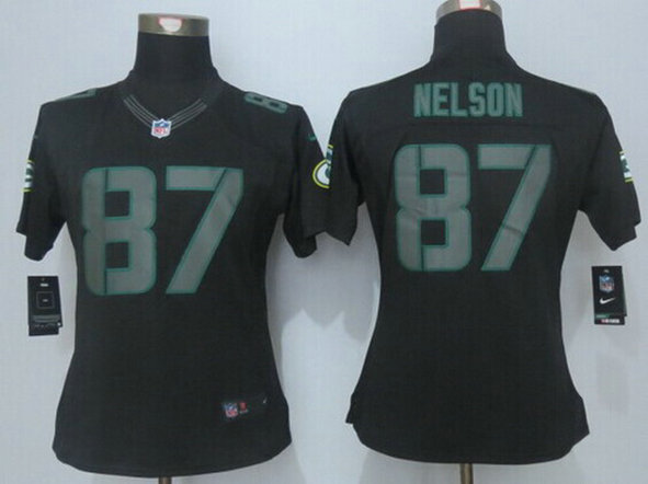 Women's Green Bay Packers #87 Jordy Nelson Nike Black Impact Limited Jersey Women's Green Bay Packers #87 Jordy Nelson Nike Black Impact Limited Jersey