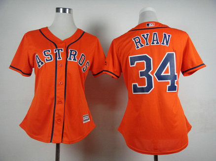 Women's Houston Astros #34 Nolan Ryan Alternate Orange 2015 MLB Cool Base Jersey Women's Houston Astros #34 Nolan Ryan Alternate Orange 2015 MLB Cool Base Jersey