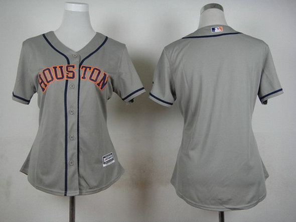 Women's Houston Astros Blank Gray Jersey Women's Houston Astros Blank Gray Jersey