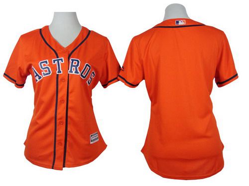 Women's Houston Astros Blank Orange Jersey Women's Houston Astros Blank Orange Jersey