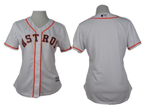 Women's Houston Astros Blank White Jersey Women's Houston Astros Blank White Jersey
