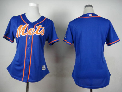 Women's New York Mets Blank Blue Jersey Women's New York Mets Blank Blue Jersey