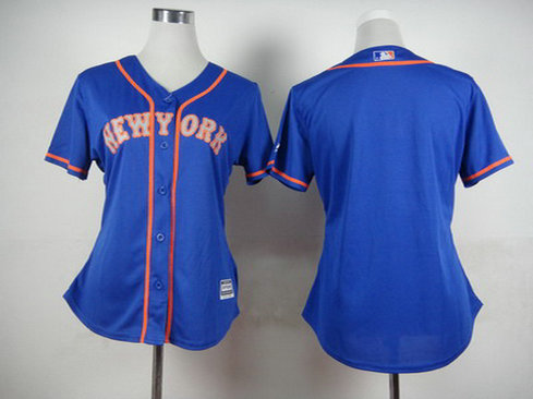 Women's New York Mets Blank Blue With Gray Jersey Women's New York Mets Blank Blue With Gray Jersey