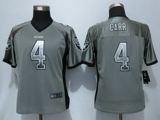 Women's Oakland Raiders #4 Derek Carr Gray Drift Fashion NFL Nike Jersey Women's Oakland Raiders #4 Derek Carr Gray Drift Fashion NFL Nike Jersey