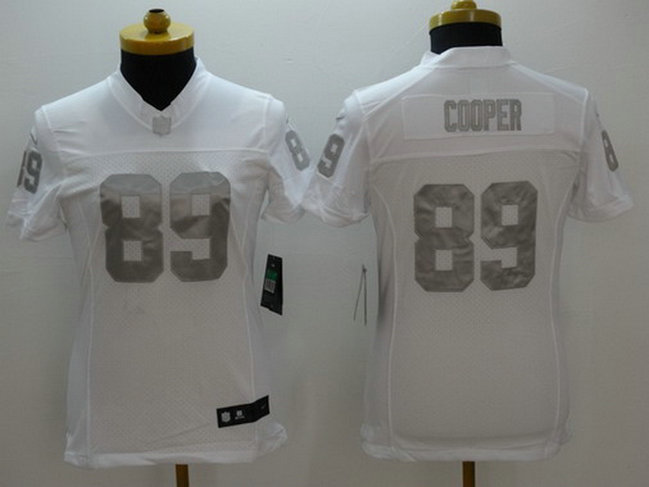 Women's Oakland Raiders #89 Amari Cooper White Platinum NFL Nike Limited Jersey Women's Oakland Raiders #89 Amari Cooper White Platinum NFL Nike Limited Jersey