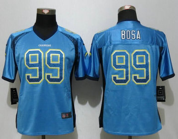 Women Dallas Chargers #99 Bosa Drift Fashion Blue Women Dallas Chargers #99 Bosa Drift Fashion Blue