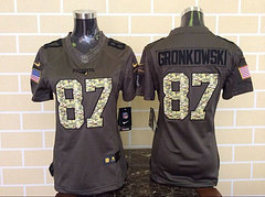 Women New England Patriots #87 Rob Gronkowski Green Salute To Service Limited Jersey Women New England Patriots #87 Rob Gronkowski Green Salute To Service Limited Jersey