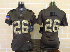Women Pittsburgh Steelers #26 Le'Veon Bell Green Salute To Service Limited Jersey Women Pittsburgh Steelers #26 Le'Veon Bell Green Salute To Service Limited Jersey