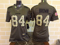 Women Pittsburgh Steelers #84 Brown Green Salute To Service Limited Jersey Women Pittsburgh Steelers #84 Brown Green Salute To Service Limited Jersey