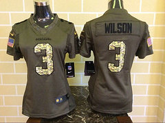 Women Seattle Seahawks #3 Wilson Green Salute To Service Limited Jersey Women Seattle Seahawks #3 Wilson Green Salute To Service Limited Jersey