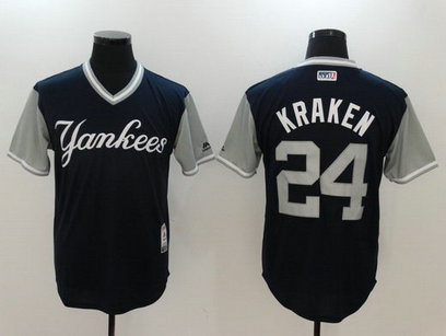 Yankees 24 Gary Sanchez Kraken Majestic Navy 2017 Players Weekend Nickname Jersey Yankees 24 Gary Sanchez Kraken Majestic Navy 2017 Players Weekend Nickname Jersey