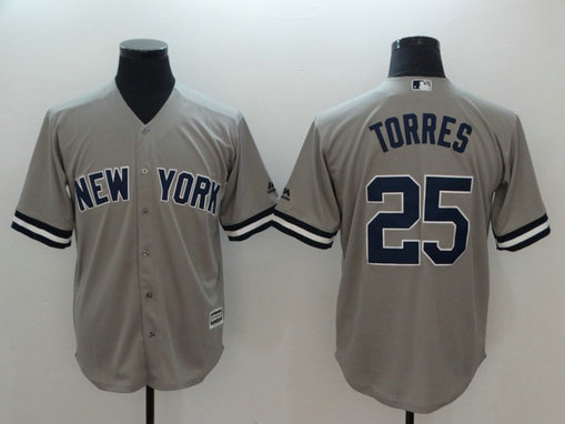 Yankees 25 Gleyber Torres Gray Cool Base Replica Player Jersey Yankees 25 Gleyber Torres Gray Cool Base Replica Player Jersey