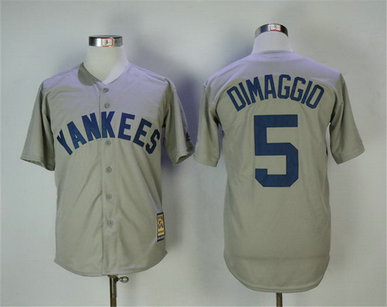 Yankees 5 Joe Dimaggio Gray Cooperstown Collection Throwback MLB Jersey Yankees 5 Joe Dimaggio Gray Cooperstown Collection Throwback MLB Jersey