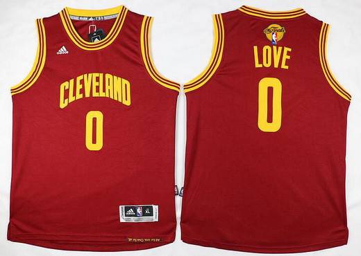 Youth Cleveland Cavaliers #0 Kevin Love Red 2016 The NBA Finals Patch Jersey