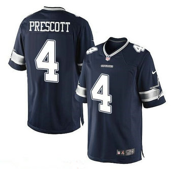 Youth Dallas Cowboys #4 Dak Prescott Navy Blue Team Color Stitched NFL Jersey Youth Dallas Cowboys #4 Dak Prescott Navy Blue Team Color Stitched NFL Jersey